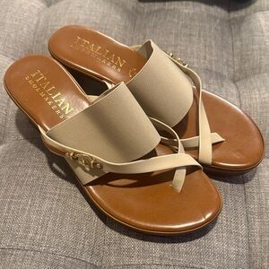 Italian Shoemakers Beige and Tan Sandals